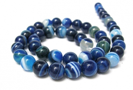 Achat Blau gestreift 8 mm Edelsteinstrang